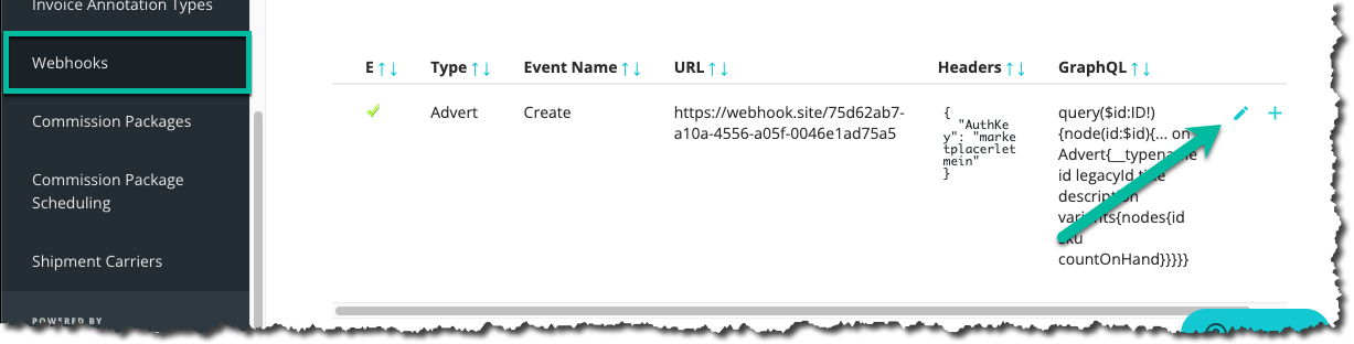 Edit Webhook