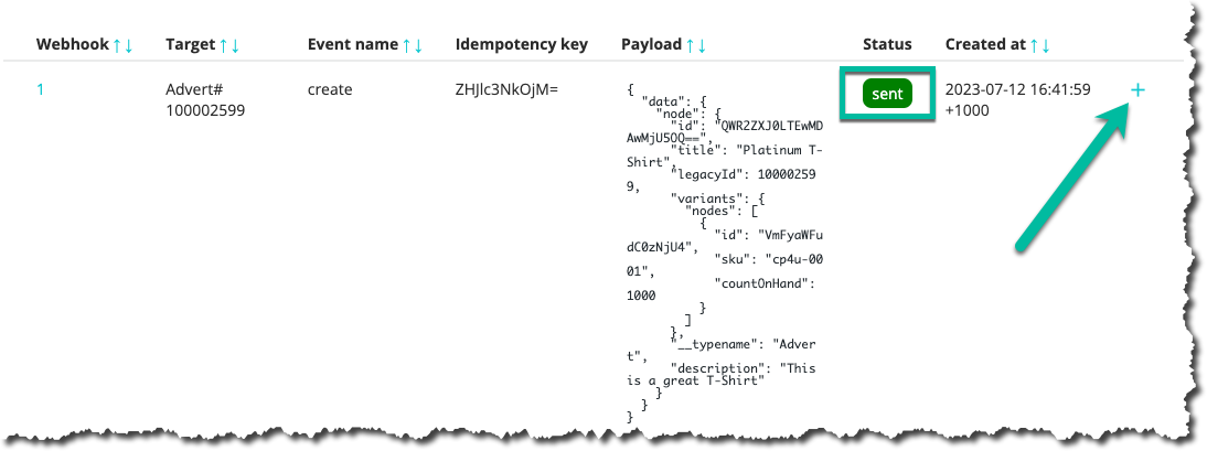 Webhook response state