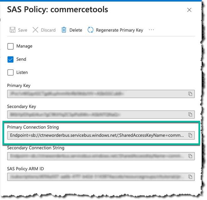 SAS Connection String