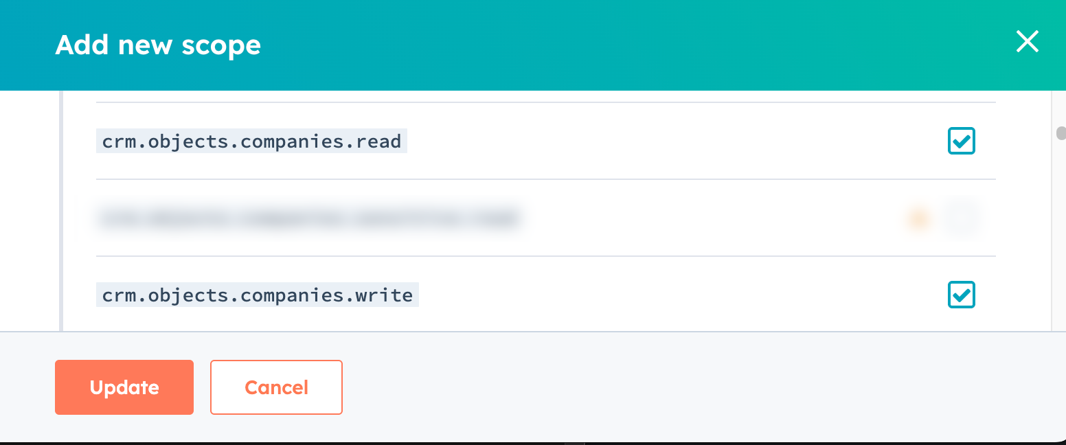 Select App Scopes