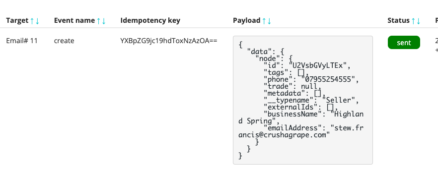 Webhook Sent