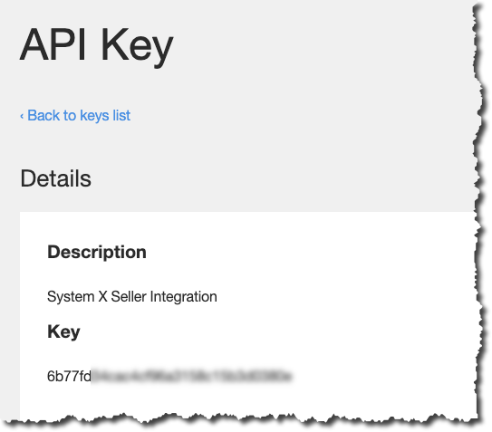 API key generated