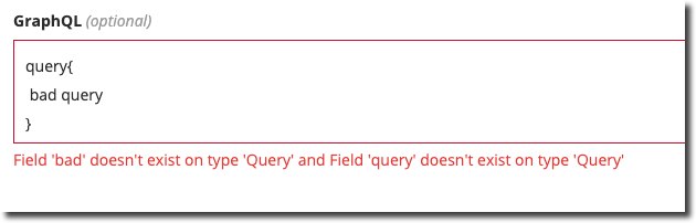 GQL Query Validation Error